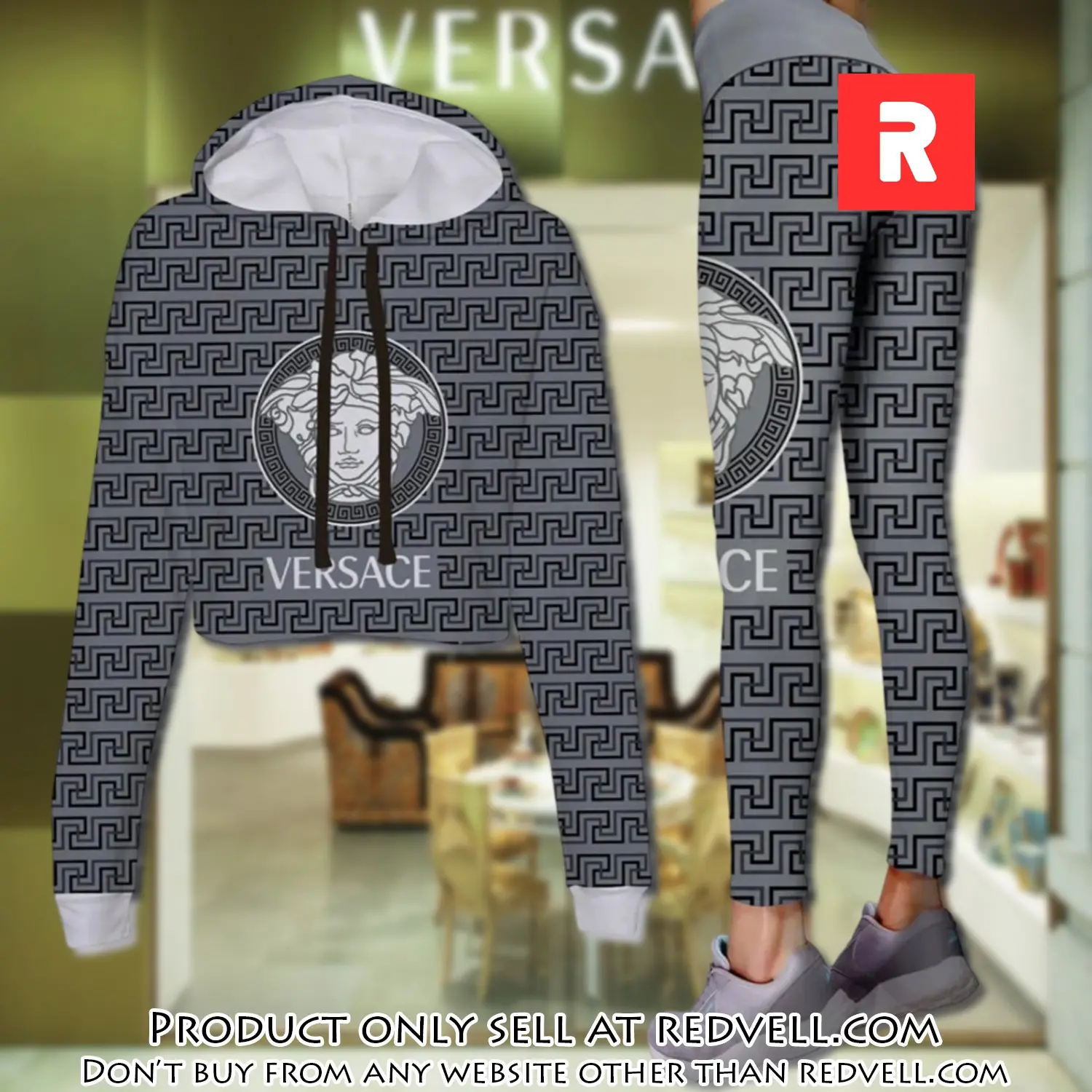 Versace luxury brand clothes leggings and crop top set for women rv4501269